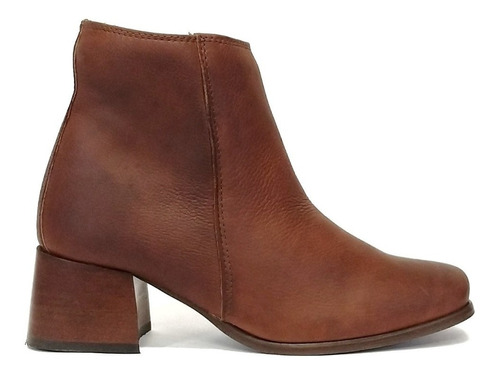 Bota Cano Curto Feminina Rikastore Couro Legítimo