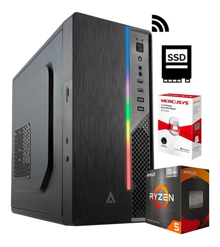 Pc Gamer Cpu Amd Ryzen 5600g Ram 8gb Ddr4 480 Gb Ssd Wi-fi