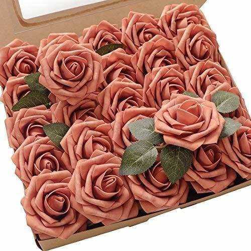 Rosas Artificiales C/tallo Realistas X50u /7.6cm/dusty Cedro