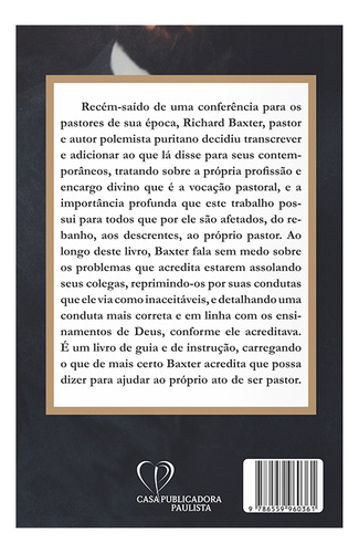 O Pastor Renovado, De Richard Baxter. Editorial Cpp Casa Publicadora Paulista, Capa Mole, Edição 1 Em Português, 2022