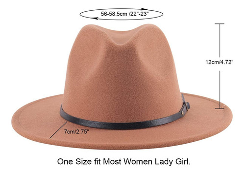 Lanzom - Sombrero Clásico De Ala Ancha Flexible Para Mujer.