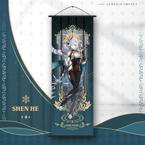 Poster Shenhe Pergamino Tela Color | Genshin Impact