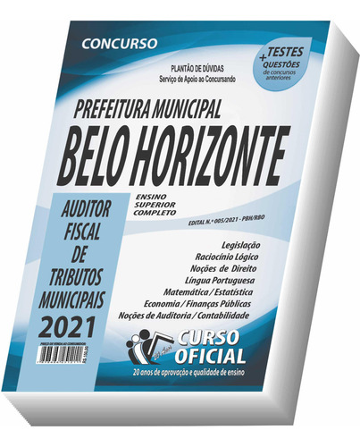 Apostila Prefeitura De Belo Horizonte - Pbh - Auditor Fiscal