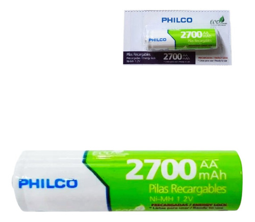 Pila Recargable Aa Precargada 2700mah Philco 