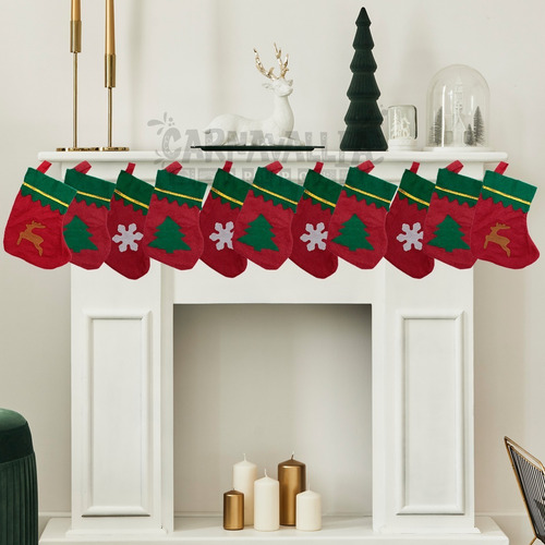 Imagen 6 de 10 de 12 Botas Navideñas Mini Decoración Adorno Dulcero Navidad
