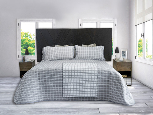 Colcha Emboss De Jacquard Doble Vista Queen Size Dormireal Gris