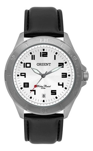 Relógio Orient Masculino Prata Couro Mbsc1032 S2px
