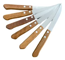 Comprar Set De Cubiertos Knfe-6 Con 6 Cuchillos De Mango De Madera