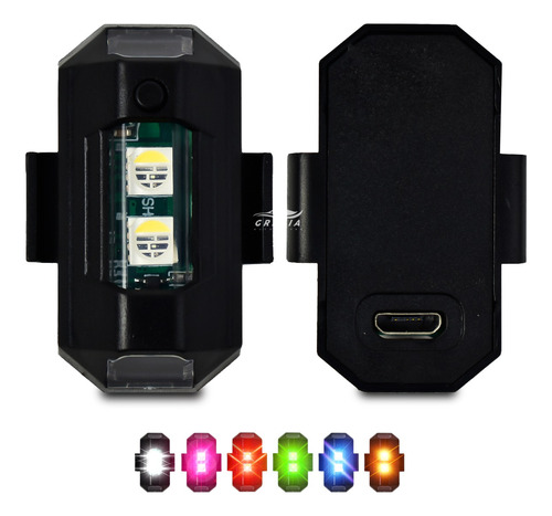 Foco 2 Led Estrobo Usb Inalámbrico Multicolor Recargable Rgb