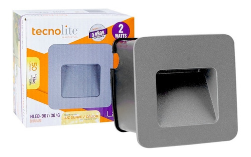 Imagen 4 de 7 de Lámpara Exterior Led Para Empotrar Gris, 2w, Luz Cálida