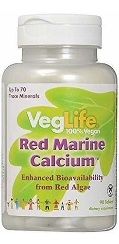 Suplemento Mineral De Cal Calcio Marino Rojo Veglife 90 Comp