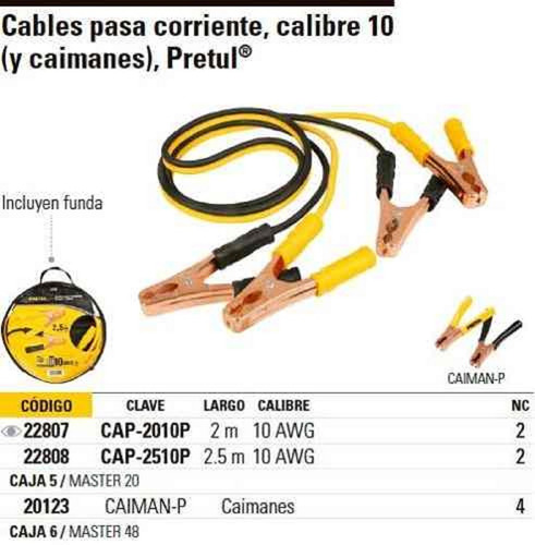 Cable Pasa Corrientes 2 Mt Calibre 10 Pretul 22807