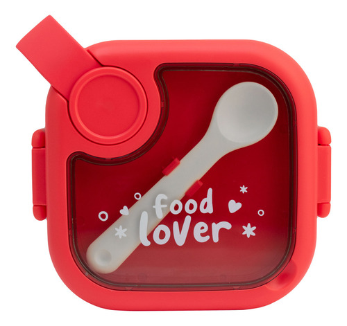Contenedor Lunch Box Hermético Tapa Divisiones 5 Pzas 750 Ml Color Azul/rojo