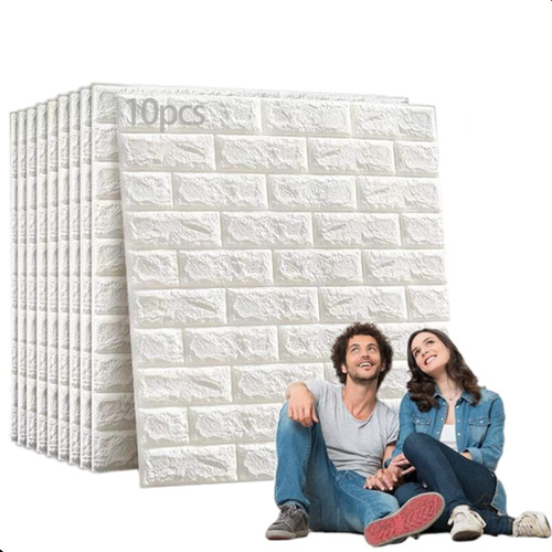 Blanco Panel Para Decorar 3d Tipo Azulejo Pared 10 Piezas