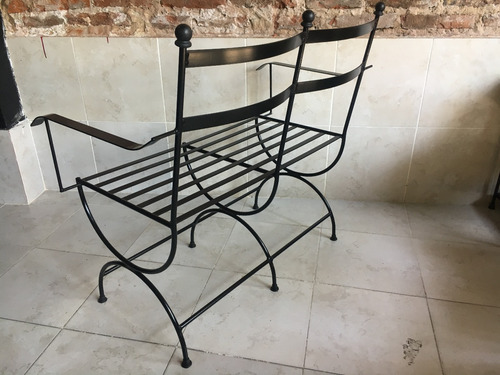 Imagen 7 de 10 de Sillon De Hierro Romano Moderno 2 Cpos Pintura Epoxi Jardin