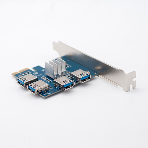 Imagen 3 de 5 de Multiplicador Riser Pcie 1x A 4 Usb3.0 Adaptador Rig Mineria