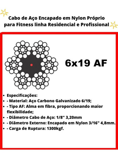 Conjunto Cabo Aço Estação Musculação Domyos Hg 60-3 Peitoral