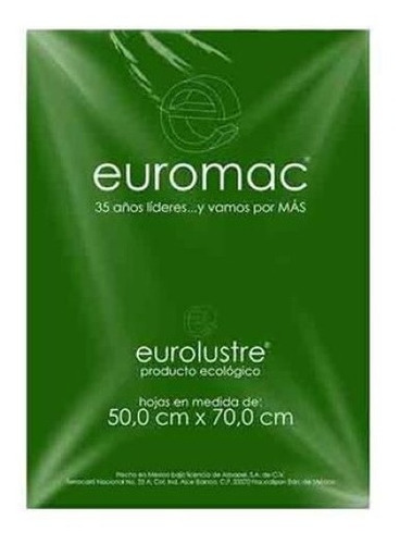 Papel Lustre Euromac El0046 Verde Bandera 50x70 25 Hojas /vc