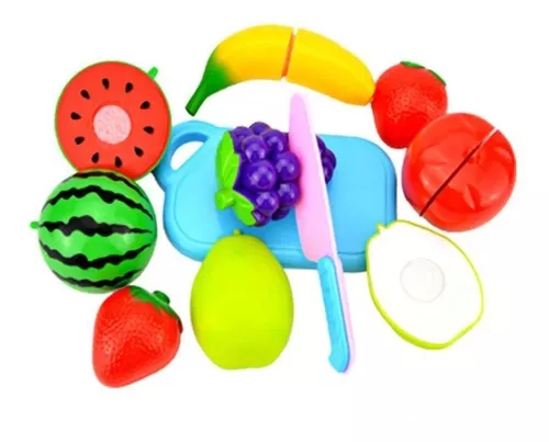 kit De Comidinha De Brinquedo Infantil Com Velcro Para Cortar Frutas e  Legumes, Jogo De Educativo Alimentos Reutilizáveis Cozinha