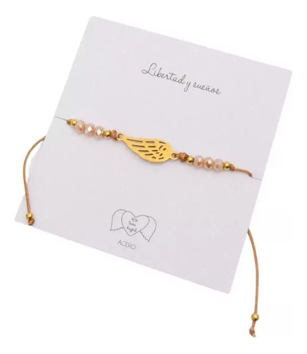 Pulsera Acero Rosé Ludmila Salve Regina Dorado Hilo