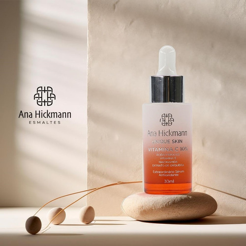 Serum Vitamina C Unique Skin 30ml Ana Hickmann Tom Do Primer Coral-claro