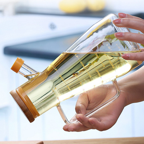 Para Garrafa De Óleo De Vidro Transparente De 900ml, Com