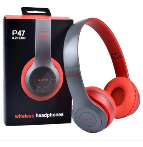 Auricular Bluetooth Vincha Recargable Inalambrico P47  Rojo