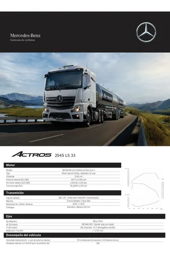 Mercedes-benz Actros 2545 Ls/33 6x2 Techo Bajo