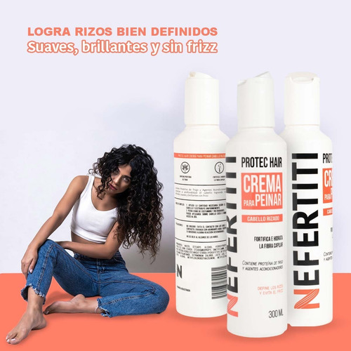 Crema Para Peinar Rizos Anti Frizz Curly Girl Nefertiti 300