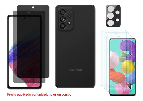 Vidrio Templado Antiespia Y Protector De Cámara Samsung A53