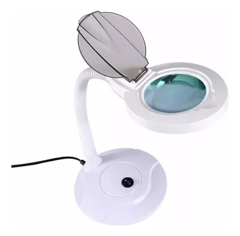 Lampara Lupa Luz Led Lente Transparente De Mesa