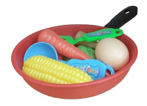 Juego De Set De Cocina Juguete Para Niños Sarten Y Comida.