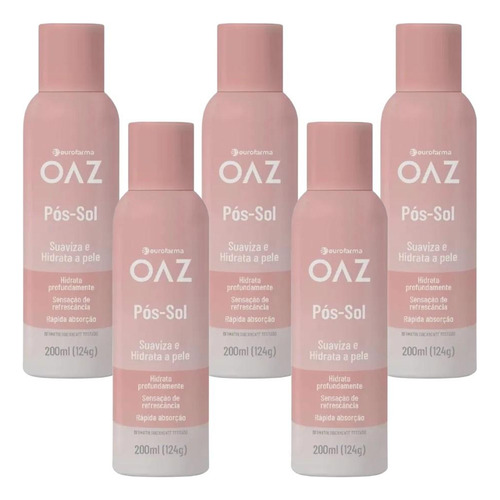 Kit Pós-sol Oaz Aerossol Com 5 Unidades De 200ml Cada