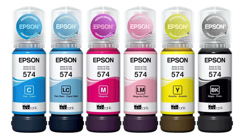 Kit Tinta T574 Original Epson Com 6 Cores L8050 L18050