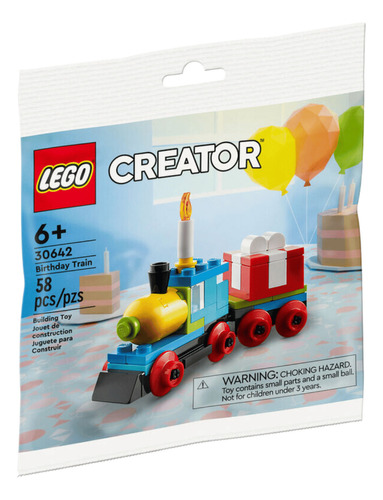 Tren de cumpleaños Lego Creator 30642, número de piezas 58