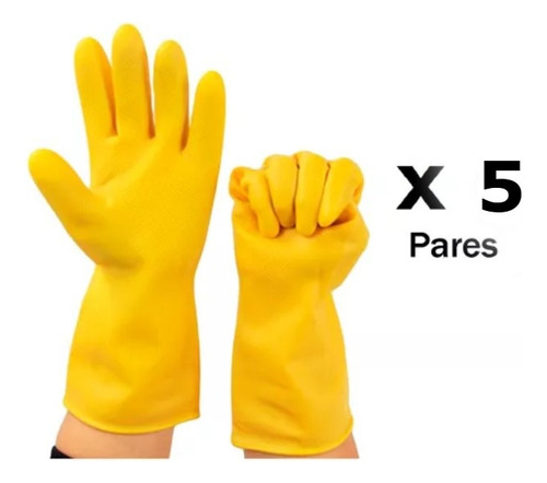 Guante Latex Limpieza Amarillo Talla S M L Xl Mayor Deta Gu.