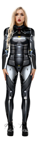 Disfraz De Robot Mujer 3d Impresión Jumpsuit Para Mujer