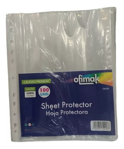 Hojas Protectoras T Carta Ofimak X Caja 25 Paquetes 250 Unid