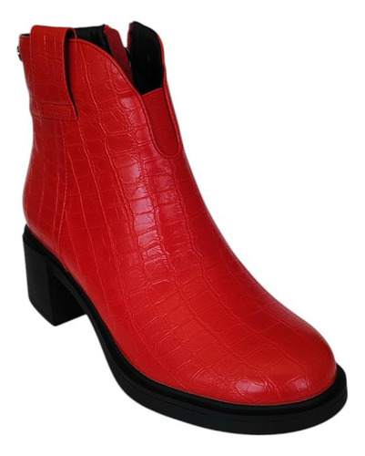 Botín Casual Mujer Via Rosmini Benelli Rojo