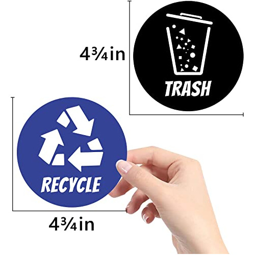 Paquete De 6 Pegatinas Linkidea Para Papelera De Reciclaje,
