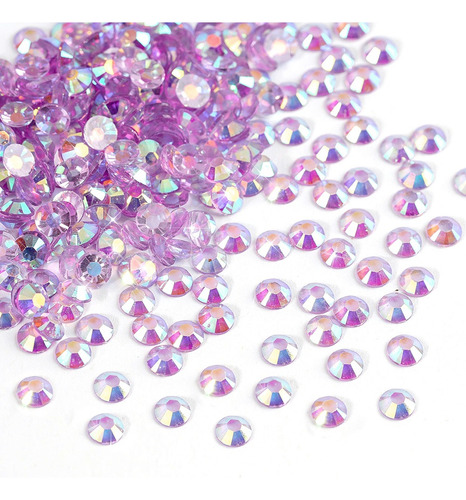 Cristales Decorativos Pedreria Resina Trasparente Ab 500pzs Color Amatista Claro Tornasol Ss20