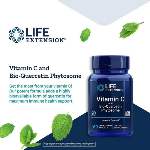 Imagen 2 de 5 de Vitamina C Con Bio Quercetina 60 Tabletas Vegetarianas Sin Sabor