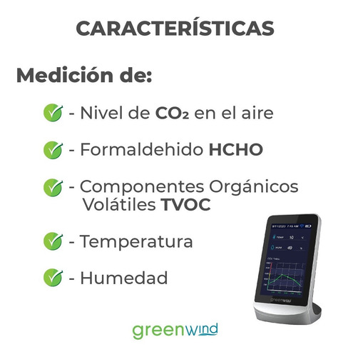 Monitor De Co2 Pro - Medidor De Calidad De Aire - Greenwind