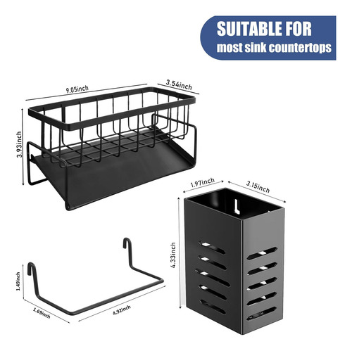 Soporte De Esponja Para Fregadero De Cocina, Con Dos Portaes