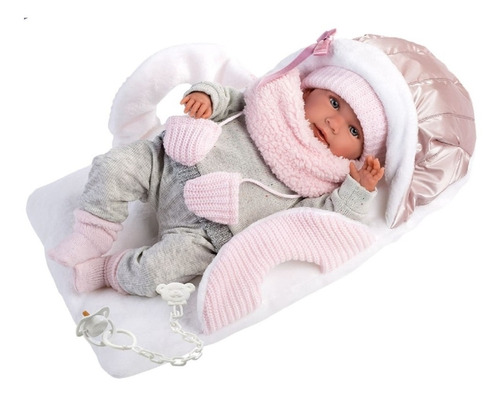 Muñeca Llorens Mimi Sonidos Con Capazo 42cm Portabebe España