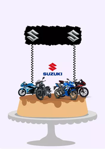 Topo de bolo com o tema moto, nome e idade personalizados