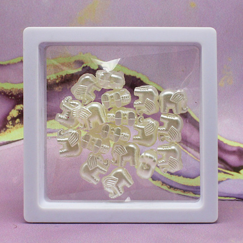 Cuenta Separador Acrílico 100g Pulseras Bisutería Collares Elefante Nacar 100pz 2 Cm 1.2 Cm