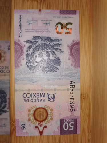 Billete 50 Pesos Mexicanos Ajolote Serie Ab Perfecto Estado