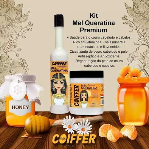 Imagem 2 de 5 de Kit Mel E Queratina Coiffer 2 Unidades