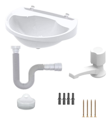Kit Lavatório De Banheiro Com Sifão Torneira Valeplast